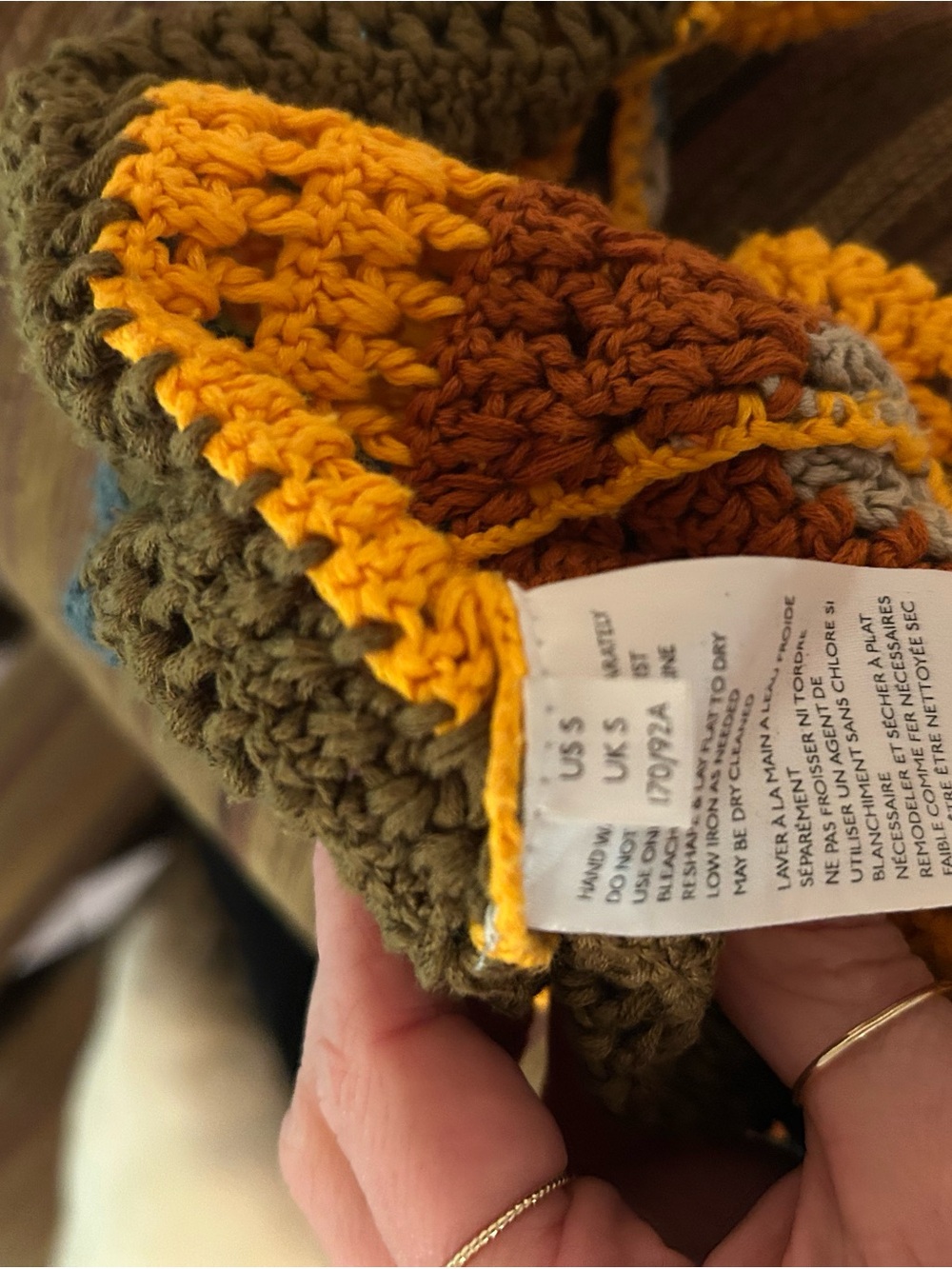 Free People Crochet Chevron Midi Dress in Mustard, Teal, Rust - Picture 7 of 7